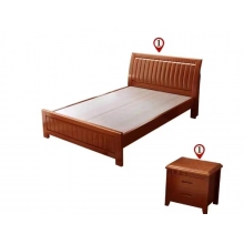 實(shí)木床1.2*1.9m(床頭柜+棕墊)